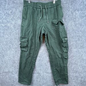 Maniere De Voir Jeans Mens Medium Green Cargo Pants Drawstring Outdoors Earthy
